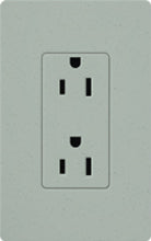 Lutron SCR-20-BG Claro Satin 20A Duplex Receptacle, Not Tamper Resistant, in Bluestone
