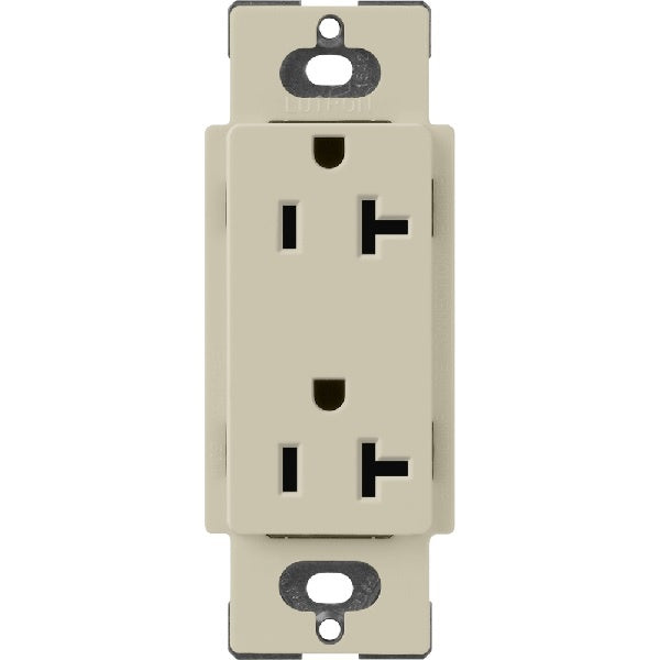 Lutron SCR-20-CY Claro Satin 20A Duplex Receptacle, Not Tamper Resistant in Clay