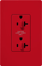 Lutron SCR-20-DDTR-HT Claro Satin Tamper Resistant 20A Duplex Receptacle for Dimming Use in Hot