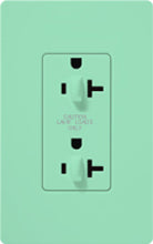 Lutron SCR-20-DDTR-SG Claro Satin Tamper Resistant 20A Duplex Receptacle for Dimming Use in Sea Glass
