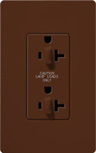Lutron SCR-20-DDTR-SI Claro Satin Tamper Resistant 20A Duplex Receptacle for Dimming Use in Sienna