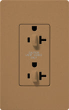 Lutron SCR-20-DDTR-TC Claro Satin Tamper Resistant 20A Duplex Receptacle for Dimming Use in Terracotta