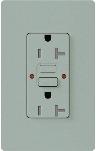 Lutron SCR-20-GFST-BG Claro Satin Self-Testing Tamper Resistant 20A GFCI Receptacle, in Bluestone