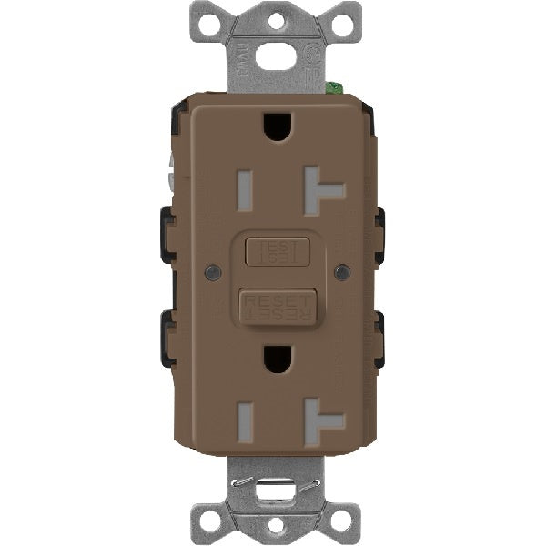 Lutron SCR-20-GFST-EP Claro Satin Self-Testing Tamper Resistant 20A GFCI Receptacle in Espresso