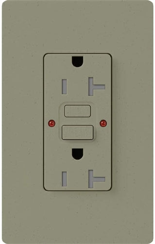 Lutron SCR-20-GFST-GB Claro Satin Self-Testing Tamper Resistant 20A GFCI Receptacle, in Greenbriar