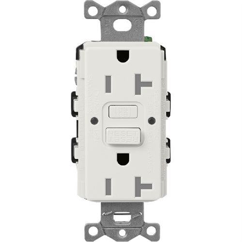 Lutron SCR-20-GFST-LG Claro Satin Self-Testing Tamper Resistant 20A GFCI Receptacle in Lunar Gray