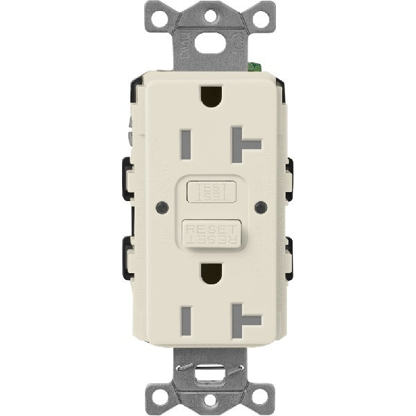 Lutron SCR-20-GFST-PM Claro Satin Self-Testing Tamper Resistant 20A GFCI Receptacle in Pumice