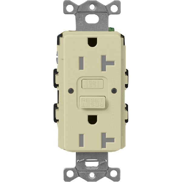 Lutron SCR-20-GFST-SA Claro Satin Self-Testing Tamper Resistant 20A GFCI Receptacle in Sage