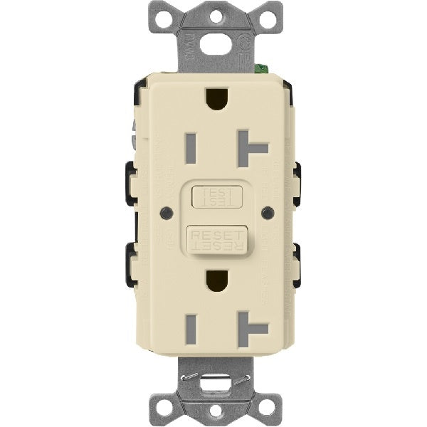 Lutron SCR-20-GFST-SD Claro Satin Self-Testing Tamper Resistant 20A GFCI Receptacle in Sand