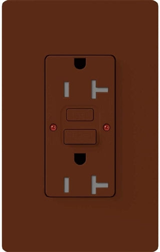 Lutron SCR-20-GFST-SI Claro Satin Self-Testing Tamper Resistant 20A GFCI Receptacle, in Sienna