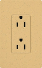 Lutron SCR-20-GS Claro Satin 20A Duplex Receptacle, Not Tamper Resistant, in Goldstone