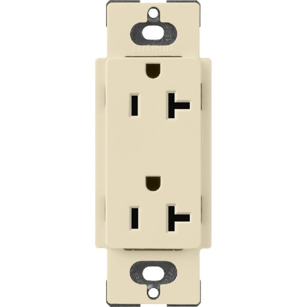 Lutron SCR-20-SD Claro Satin 20A Duplex Receptacle, Not Tamper Resistant in Sand
