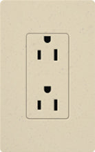 Lutron SCR-20-ST Claro Satin 20A Duplex Receptacle, Not Tamper Resistant, in Stone
