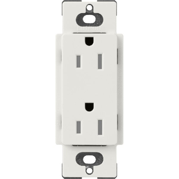Lutron SCRS-15-TR-LG Claro Satin Tamper Resistant 15A Duplex Receptacle in Lunar Gray