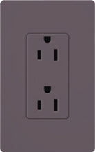 Lutron SCRS-15-TR-PL Claro Satin Tamper Resistant 15A Duplex Receptacle in Plum