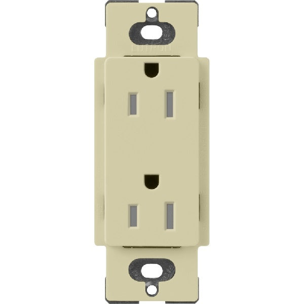 Lutron SCRS-15-TR-SA Claro Satin Tamper Resistant 15A Duplex Receptacle in Sage