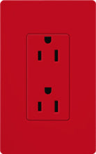 Lutron SCRS-20-TR-HT Claro Satin Tamper Resistant 20A Duplex Receptacle in Hot