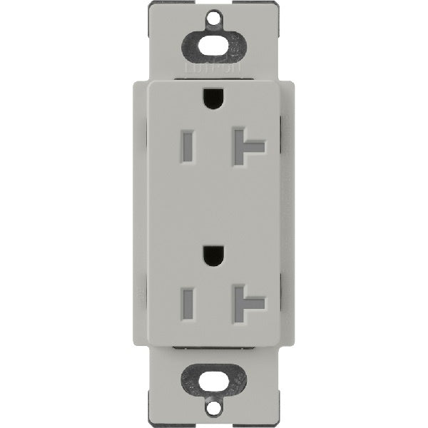 Lutron SCRS-20-TR-PB Claro Satin Tamper Resistant 20A Duplex Receptacle in Pebble