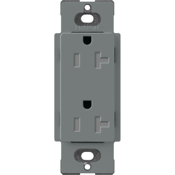 Lutron SCRS-20-TR-SL Claro Satin Tamper Resistant 20A Duplex Receptacle in Slate