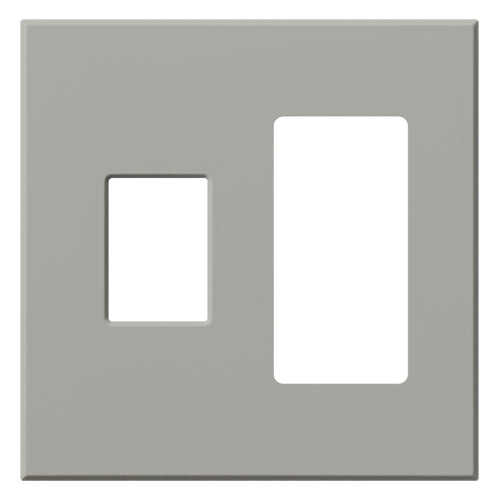 Lutron VWP-2CR-GR Vareo, 2-Gang Wallplate in Gray, matte finish