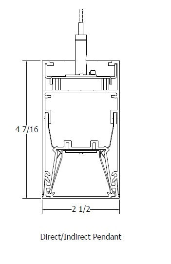 Mark Lighting S4LID 8FT MSL8 80CRI 35K 1000LMF I80CRI I35K I1000LMF SCT MIN1 MVOLT WHT ZT F1/3 8' Slot 4 Tunable White LED Direct Pendant, 8' Section, 80 CRI, 3500K, Single Circuit, 120-277V, T-Bar Ceiling