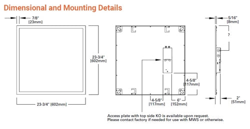 Metalux 22FP4240C 2' x 2' General LED Panel, 38W, 4000K, 80 CRI, 4465 Lumens