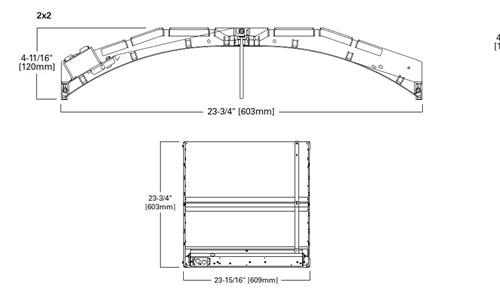 Metalux 22SRA-LD2-29-C-UNV-L840-CD1-PL-U 2'x2' Skyridge Troffer LED, Air Vented, 2900 Lumens, Curved Reflector, 120-277V, 80 CRI, 4000K, 0-10V Driver, Pearl, Unit Pack