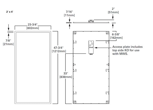 Metalux 24FP4740C-EL14W 2' x 4' General LED Panel, 41W, 4000K, 80 CRI, 4712 Lumens with Emergency battery back up