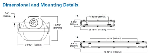 Metalux 4APVTLD-40L840 4' Vaportite LED, 4000 Lumens, 120-277V, Fixed Output, 4000K, Wet Location