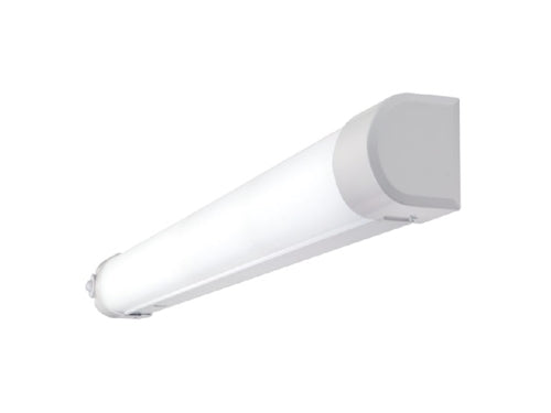 Metalux 4SWLED-80HL-LW-UNV-L840-CD1-U-WLS 4' Surface and LED Wall LED Light, 8000 Lumens, Full Frosted Lens Wide Optic, 120-277V, 0-10V Ddimming, 1 Driver, WaveLinx LITE Wireless Sensor