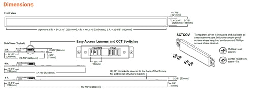 Metalux 8RBG6-SL1-L8SCT3 4 3/16" Aperture Slot, 6" Grid Spacing, 8' Length, Lumen and CCT Selectable, 10% - 100% 0-10V Dimming
