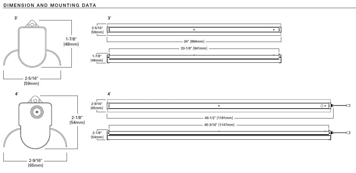 Metalux 4APSHP4040R 40W 46" Shoplight LED, 4300 Lumens, 4000K, 120V