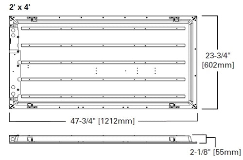 Metalux 24CGTS-L3C3 2'x4' LED Backlit Panel, Selectacble Lumens, Selectable CCT 3500K/ 4000K/ 5000K