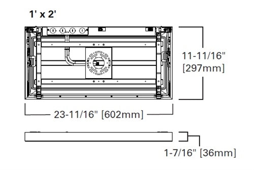 Metalux 12MMS-L3C5-UNV 1'x2' Direct Mount LED Backlit Panel, Multi-Mount CCT Selectable 2700/3000K/3500/4000/5000K, 120-277V with 0-10V Dimming, 5% Standard