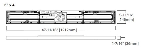 Metalux 4MMS6-L3C5-UNV 4'x6' Direct Mount LED Backlit Panel, Multi-Mount CCT Selectable 2700/3000K/3500/4000/5000K, 120-277V with 0-10V Dimming, 5% Standard