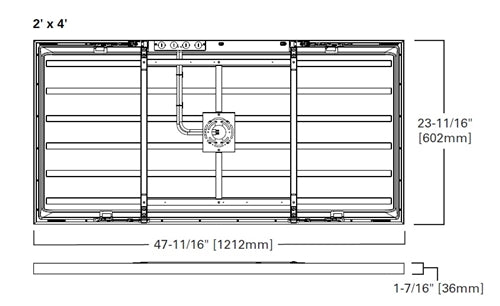 Metalux 24MMS-L3C3-UNV 2'x4' Direct Mount LED Backlit Panel, Multi-Mount CCT Selectable 2700/3000K/3500/4000/5000K, 120-277V with 0-10V Dimming, 5% Standard