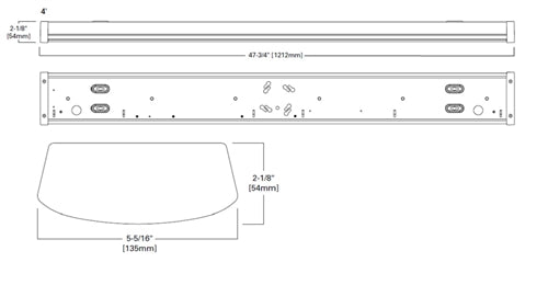 Metalux 4NWS3C3-UNV 4' LED Wraparound with Selectable CCT 3500K, 4000K, 5000K, Selectable 2,000-5,200 Lumens, 120-277V