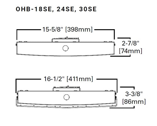 Metalux OHB-30SE-W-480V-L850-CD-SVPD3 LED High Bay, 30,000 Lumens , Wide Distribution, 480 Volt, 80 CRI, 5000K, 0-10 Dimming Driver, Integrated Occupancy and Daylight Dimming