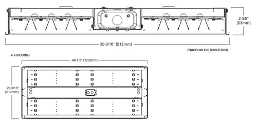 Metalux OHB-24SE-W-UNV-L850-CD-U LED LED High Bay, Lensed, Wide Distribution, 80CRI, 5000K, 0-10V Dimming Driver, 25020 Lumens