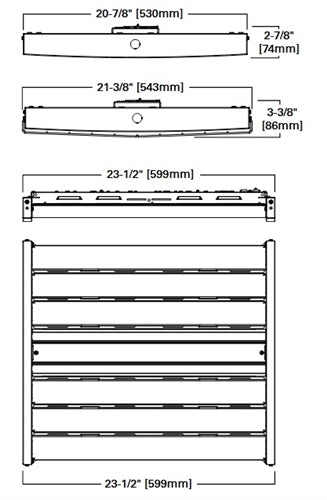 Metalux OHB-36SE-MCL-UNV-L850-CD-ULED LED High Bay, Clear Lens, Medium Distribution, 80CRI, 5000K, 0-10V Dimming Driver, 37387 Lumens