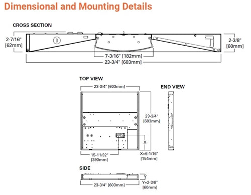 Metalux 22RTC3440 28W 2' x 2' LED Recessed Troffer, 4000K, 3632 Lumens