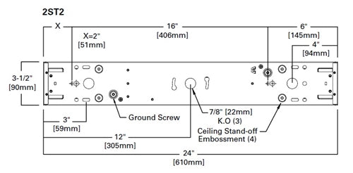 Metalux 2ST2L2040 2' 19W Dimming LED Striplight, 4000K, 80 CRI, 0-10V Dimming