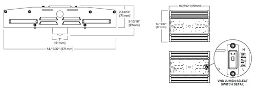 Metalux VHB-18-W-UNV-L840-CD-MS-U 160W Value High Bay, 18000 Lumens, Wide Distribution, 120-277V, 4000K, Dimmable with Motion Sensor