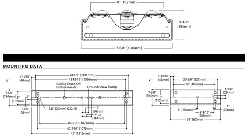 Metalux 4WNLED-LD4-32SL-F-UNV-1830-CD1-U 4' Utility LED Wraparound, 3200 Lumens, 120-277V, 3000K Color Temperature, 0-10V Dimming Driver