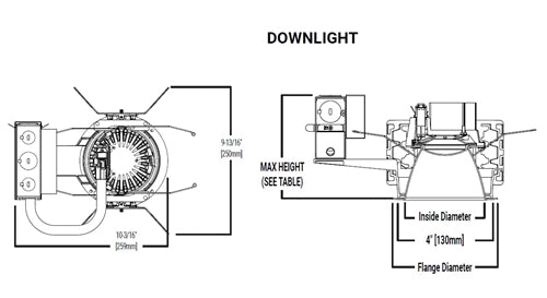 Portfolio LD4C109030D010N0H 4" LED Round Downlight, 1000 Lumens, 90 CRI, 3000K, 0-10V Dimming, 1% to 100%, 120V-277V, Narrow, Spun Aluminum Trim, White Polymer Trim Ring, Semi-Specular Clear Trim