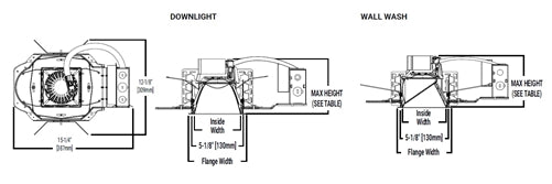 Portfolio LDSQ4C609035D010SQ0H 4" Square LED New Construction Downlight, 6000 Lumens, 90 CRI, 3500K, 0-10V Dimming, 1% to 100%, 120-277V, 50 Degrees Cutoff Anodized Aluminum, White Polymer Trim Ring, Semi Specular Trim