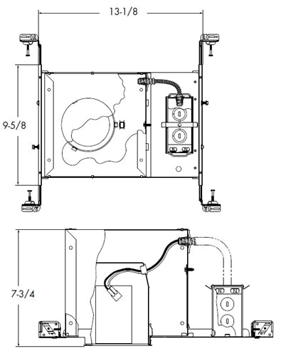 Prescolite IBX4QL-120 4" IC Airtight Downlight Housing, 120V