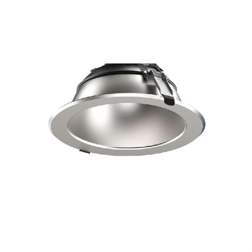 Prescolite LBRP-6RD-T-DWT 6" Round Downlight Trim, Diffuse Clear Anodized with White Flange