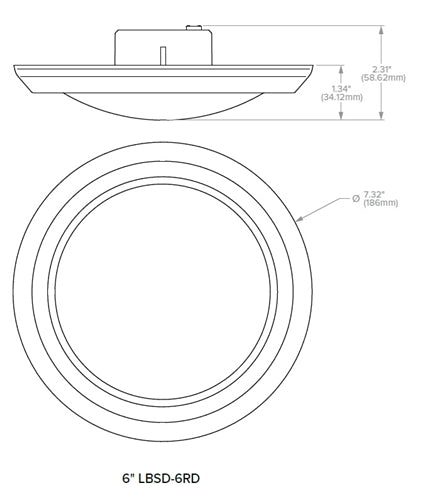 Prescolite LBSD-6RD-CS9-WH 6" Disk Surface Mount Round LED Downlight, J-Box Mount, 1000 Lumens, 90 CRI, Switchable CCT 2700K/3000K/3500K/4000K, 120-277V with Phase Dimming, White