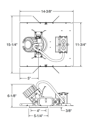 Prescolite LF4LEDG4-120-4LFLED7G4-35K-WW 4" LED Wall Wash Commercial Downlight, 2000 Lumens, 80 CRI, 3500K, 0-10V Dimming, Clear Alzak Reflector